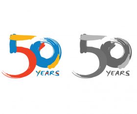 Historical Logo 50 Years Stock Graphic