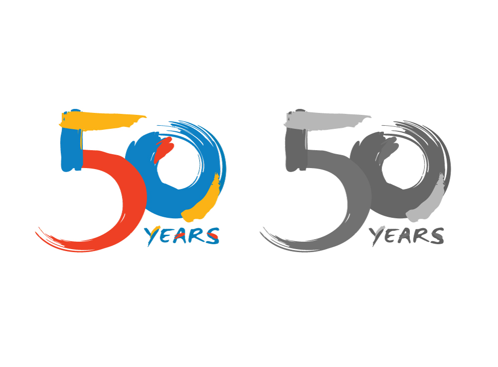 Historical Logo 50 Years Stock Graphic