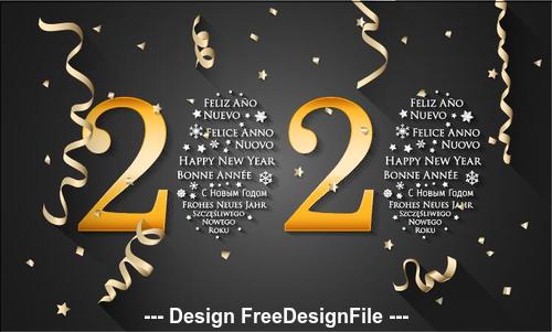 2020 art font New Year greeting card vector