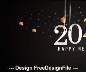 2020 black background golden highlights new year greeting card vector