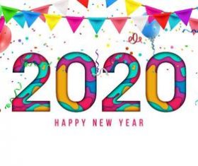 2020 christmas white background greeting card banner vector