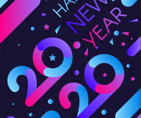 2020 happy new year blue red stripes illustration vector.