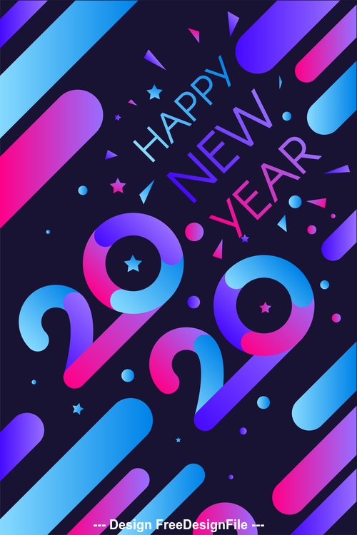 2020 happy new year blue red stripes illustration vector.