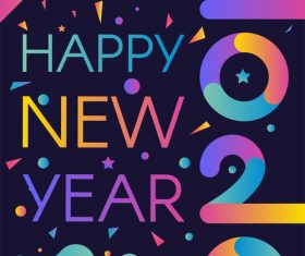 2020 happy new year colorful stripes illustration vector