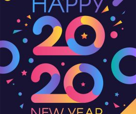 2020 happy new year illustration vector