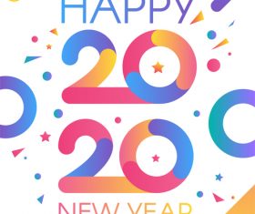 2020 happy new year tricolor striped illustration vector