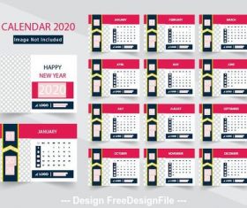 2020 new year calend design vector