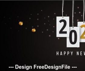 2020 new year greeting card vector