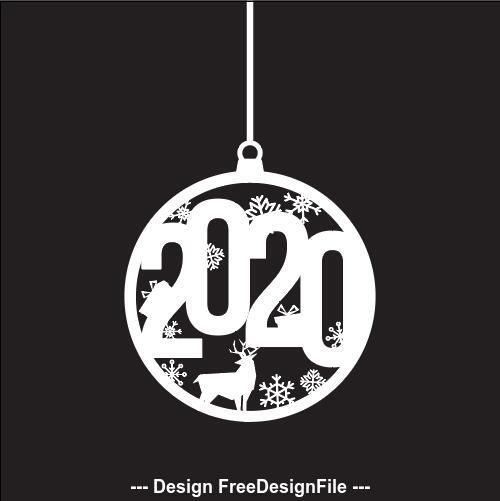 2020 new year pendant background vector