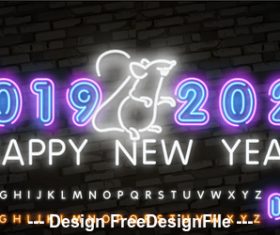 2020 year of the rat happy vector