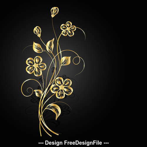 Abstract blooming golden flower background vector