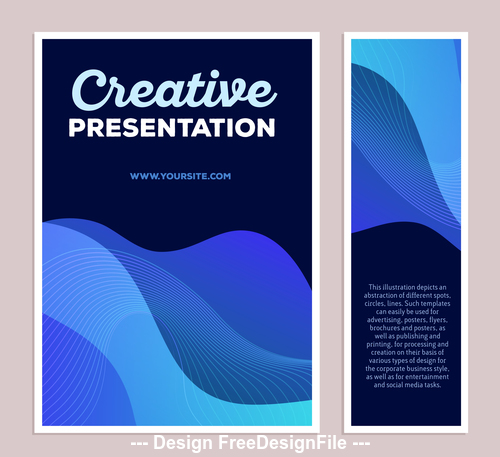 Abstract blue stripes posters vector