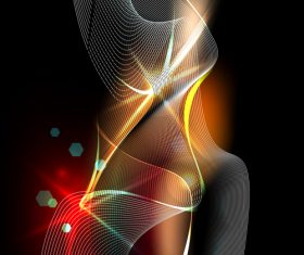 Abstract bright light and thin lines background vector