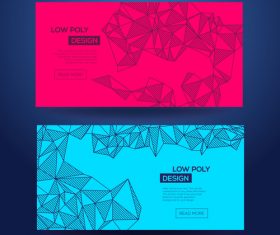 Abstract geometric blue and red template card vector