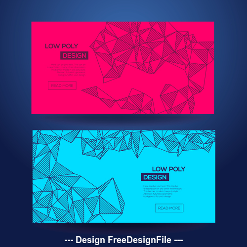 Abstract geometric blue and red template card vector