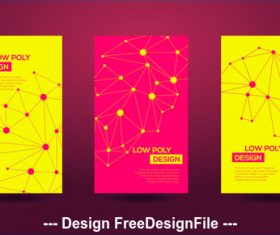 Abstract geometric red and yellow template card vector