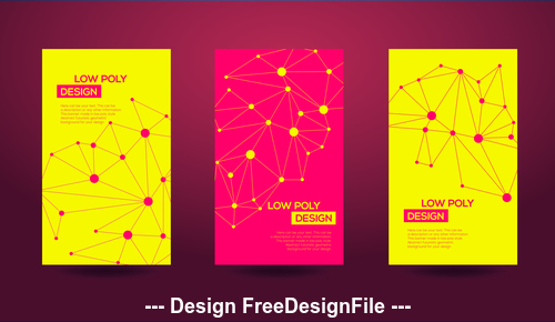 Abstract geometric red and yellow template card vector