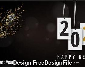 Abstract hand background new year greeting card vector 04