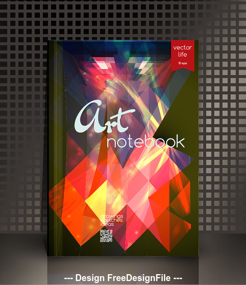 Abstract notebook art cover vector