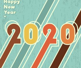Abstract watercolor 2020 new year background vector