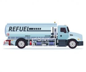 Airport filling fuel truck cartoon vector
