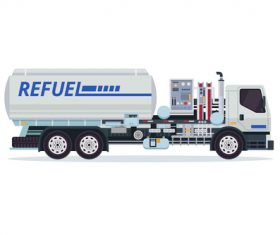 Airport fuel truck cartoon vector