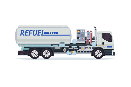 Airport fuel truck cartoon vector