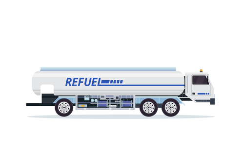 Airport oil truck cartoon vector