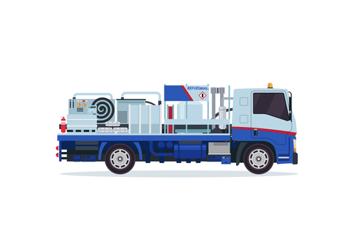 Airport simple fuel truck cartoon vector