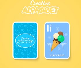 Alphabet double-sided card for children I vector