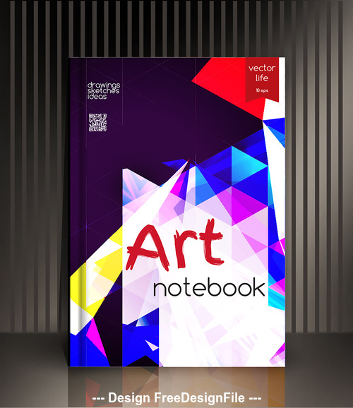 Art geometric abstract notebook cover vector