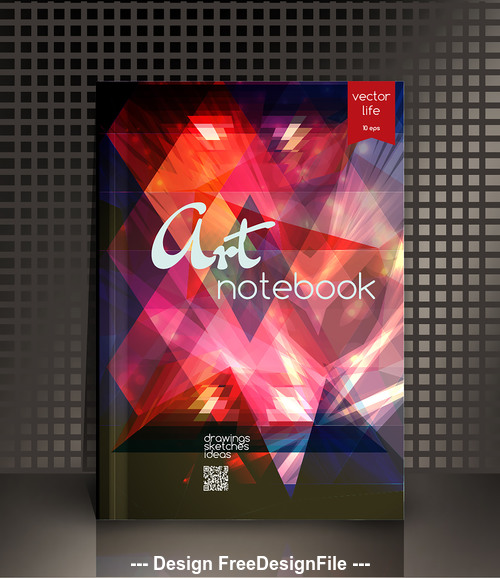 Art notebook cover vector