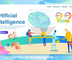Artificial intelligence cartoon illustration vector