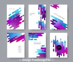 Artistic universal cards rounded shapes color vector
