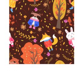 Autumn animasl pattern vector