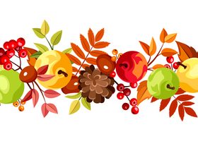 Autumn leaves horizontal seaml illustration vector