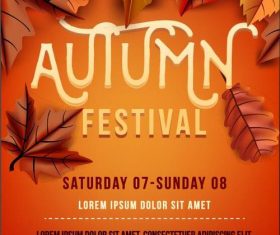 Autumn party flyer template vector