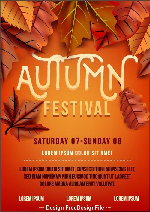 Autumn party flyer template vector