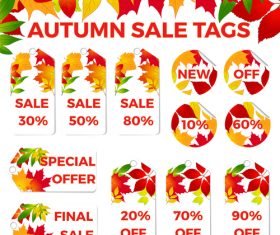 Autumn sale tags vector