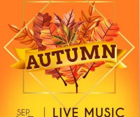 Autumn thanksgiving celebration live music flyer vector