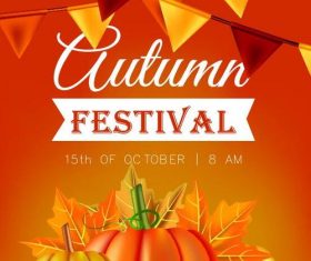 Autumn thanksgiving flyer vector