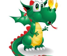 Baby dragon cute cartoon vector