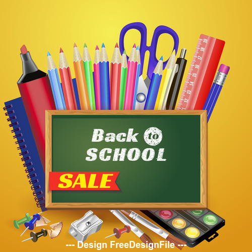 Back to school Stationery sales vector