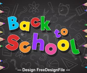 Background illustration Back to school accessories vector