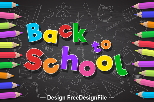 Background illustration Back to school accessories vector