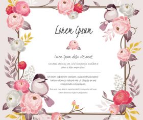 Backgrounds with flower decoration frame vector