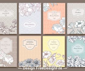 Backgrounds with flowers card vector