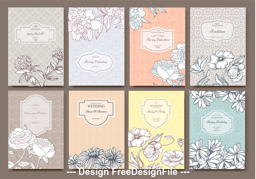 Backgrounds with flowers card vector