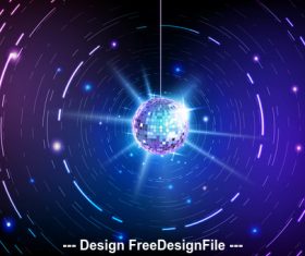 Ballroom colored lights ball vector