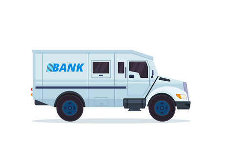 Bank security vehicle vector